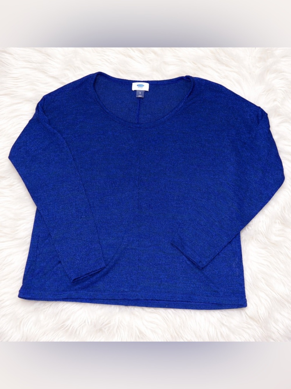 Old Navy Royal Blue Soft Knit Sweater Top Size Small Cozy Casual Minimalist